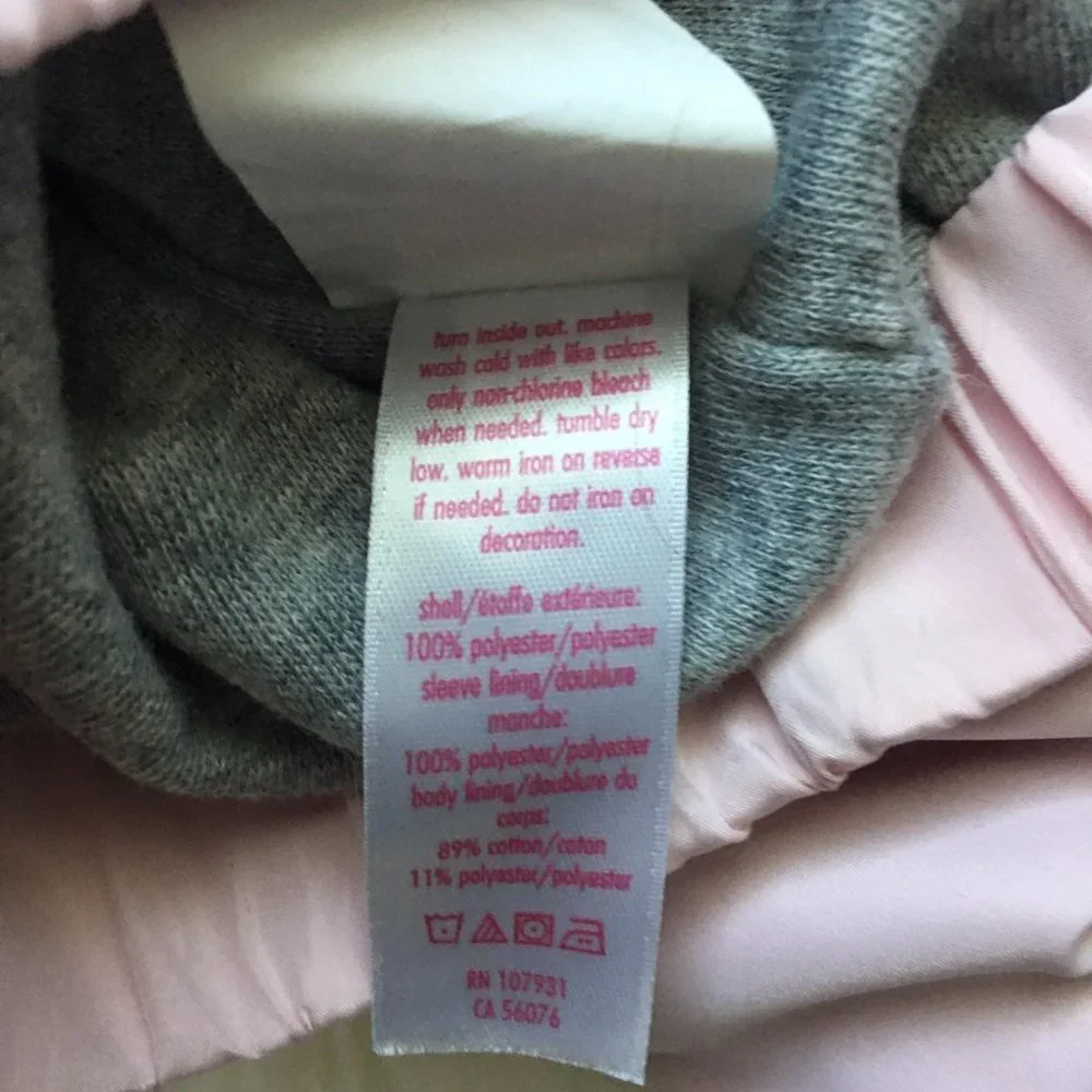 Justice Girls Pink Pullover 3/4 Zipper Jacket Size 12 EUC